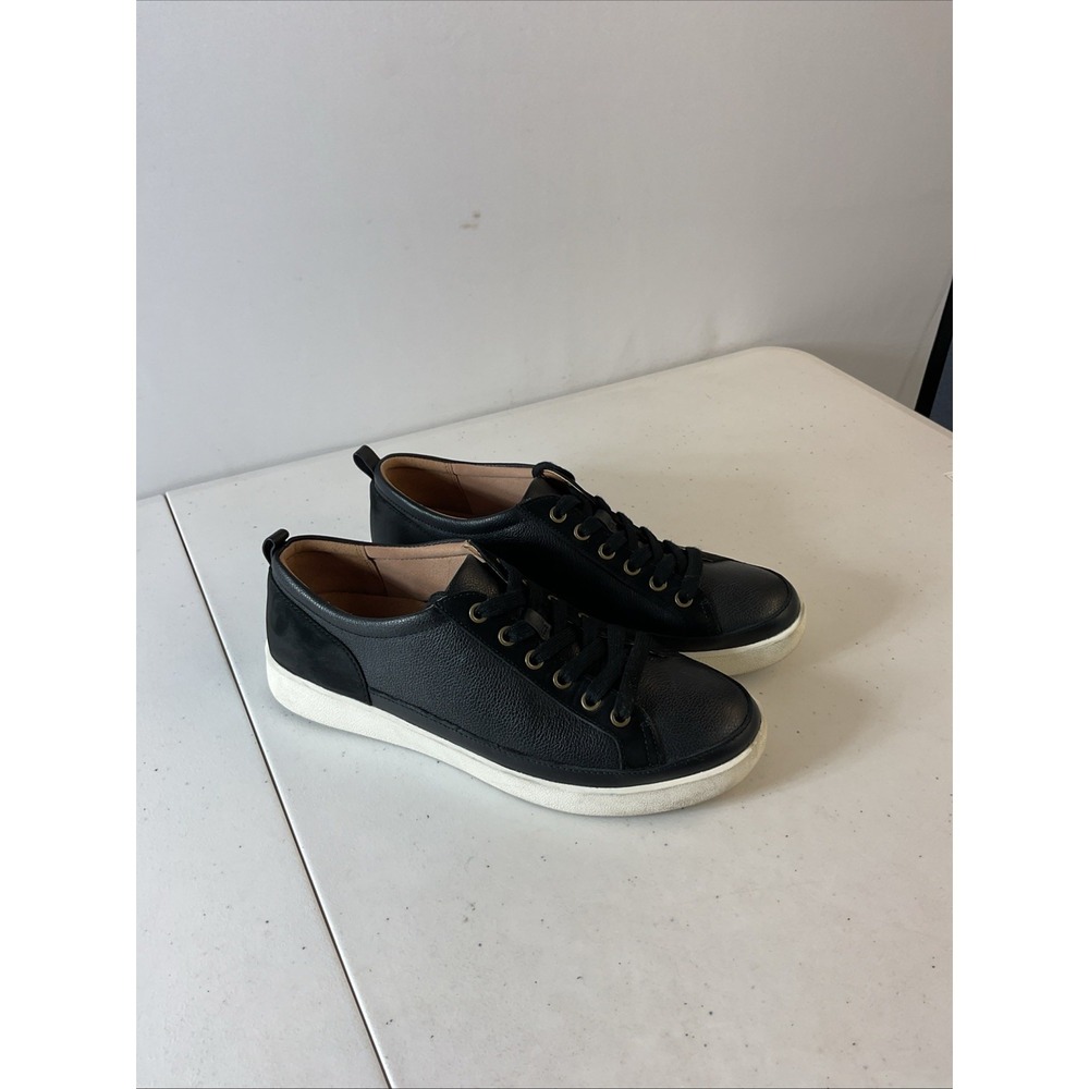 Vionic Winny Women's Black Leather Suede 9.5 Low Comfort Sneakers‎ Casual Travel